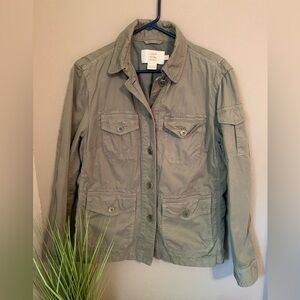 J.Crew Classic twill chino jacket. Army green. Size S.